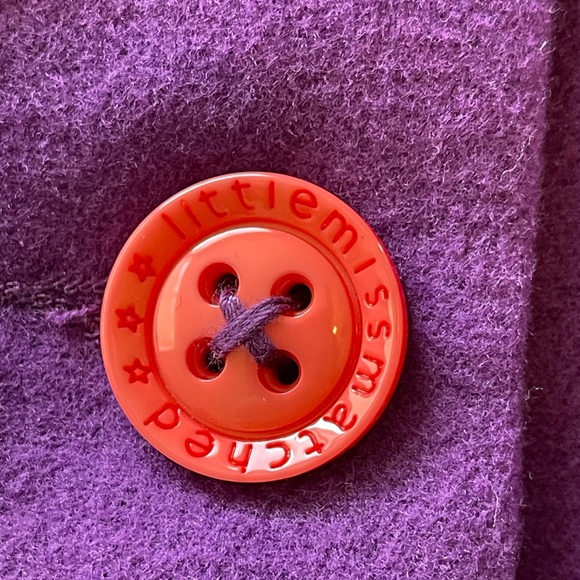 🆕 LITTLE MISS MATCHED Purple Multicolor Button Pea Coat ~ 4 - Picture 5 of 10